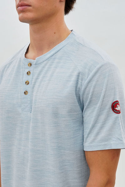 Canada Weather Gear Short Sleeve Henley Tee - Blue - Mens Tees & Tank Tops - Canada Weather Gear