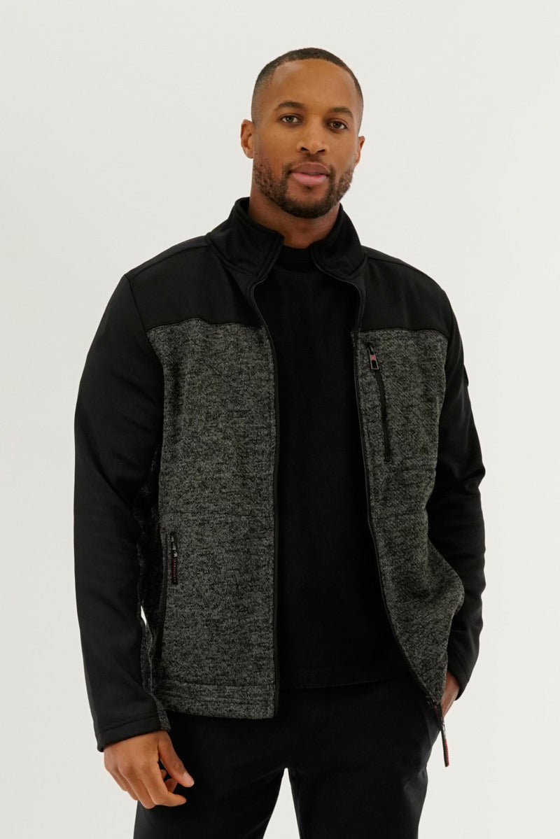 Canada Weather Gear Fleece Lightweight Jacket - Black - Mens Lightweight Jackets - Canada Weather Gear