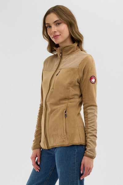 Canada Weather Gear Fleece Lightweight Jacket - Beige - Womens Lightweight Jackets - Canada Weather Gear