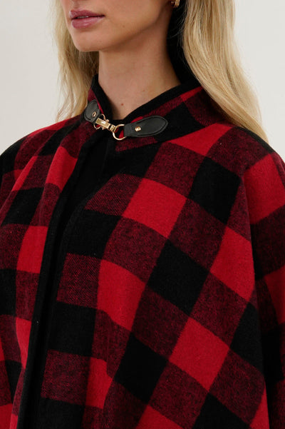 Canada Weather Gear Plaid Poncho - Red - Womens Ponchos - Canada Weather Gear