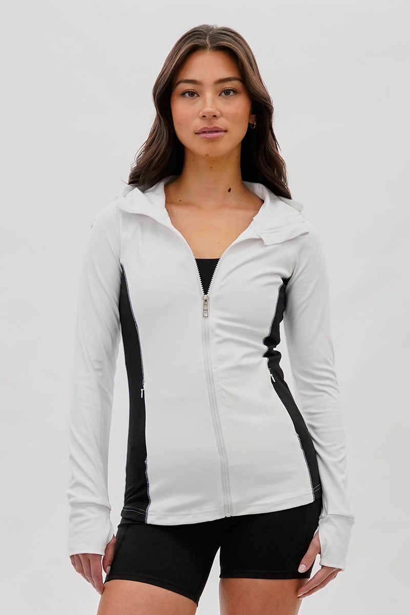 Canada Weather Gear Zip Up Yoga Lightweight Jacket - White - Womens Lightweight Jackets - Canada Weather Gear