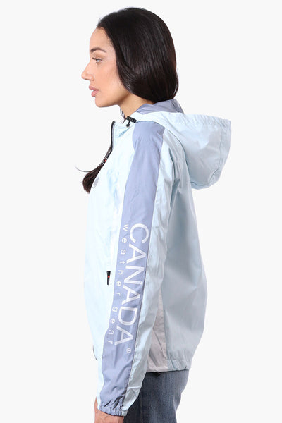 Canada Weather Gear Logo Print Sleeve Ripstop Lightweight Jacket - Aqua - Womens Lightweight Jackets - Canada Weather Gear