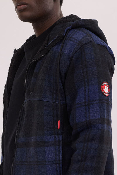 Canada Weather Gear Hooded Sherpa Lined Lightweight Jacket - Navy