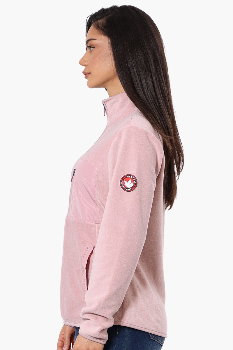 Canada Weather Gear 1/4 Zip Polar Fleece Pullover Sweater - Pink - Womens Pullover Sweaters - Canada Weather Gear