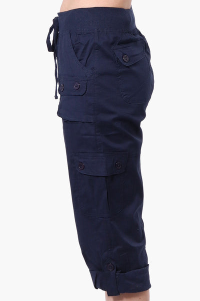 Canada Weather Gear Tie Waist Cargo Capris - Navy - Womens Shorts & Capris - Canada Weather Gear