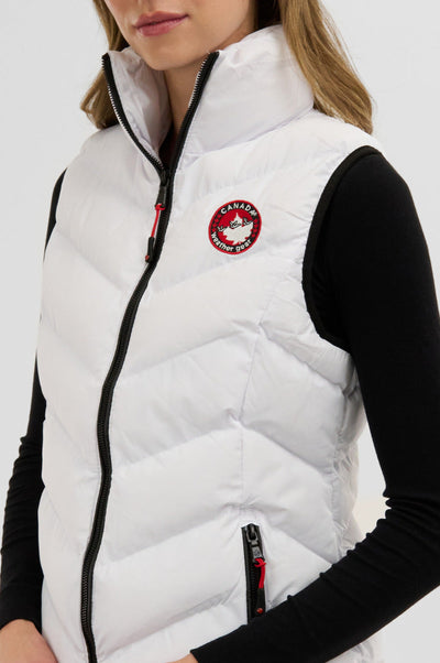 Canada Weather Gear Chevron Bubble Vest - White - Womens Vests - Canada Weather Gear