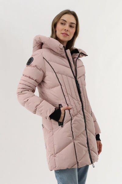 Canada Weather Gear Quilted Hooded Parka Jacket - Blush - Womens Parka Jackets - Canada Weather Gear