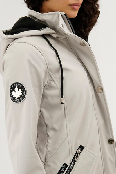 Canada Weather Gear Soft Shell Lightweight Jacket - Cream - Womens Lightweight Jackets - Canada Weather Gear