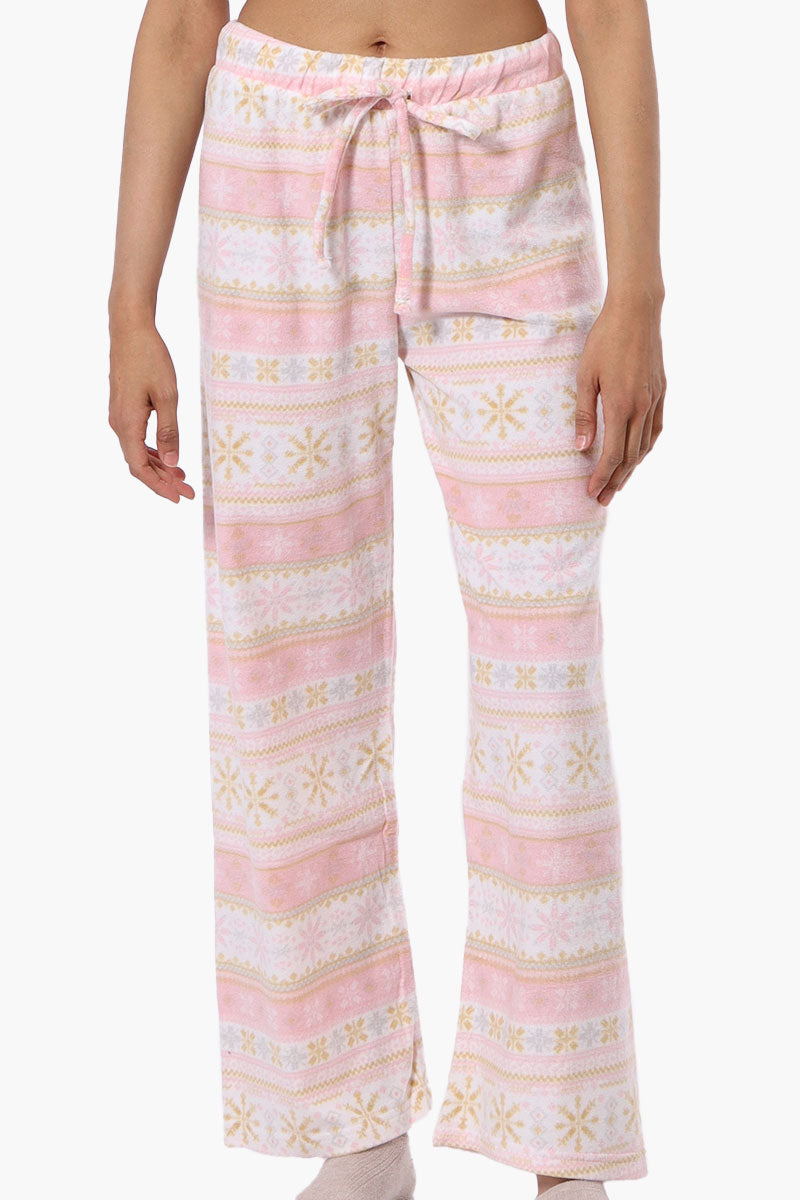 Canada Weather Gear Festive Pattern Wide Leg Pajama Pants - Blush - Womens Pajamas - Canada Weather Gear