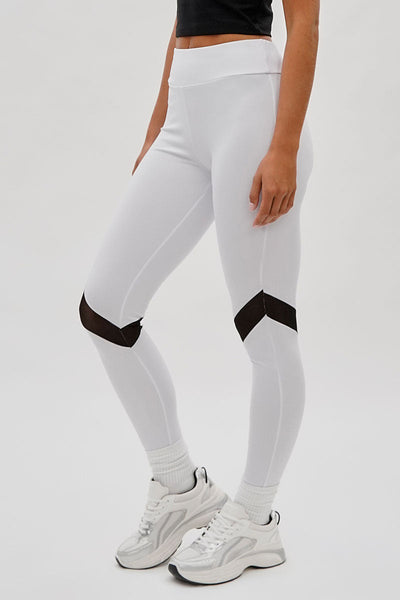 Super Triple Goose Mesh Detail Leggings - White - Womens Leggings - Canada Weather Gear