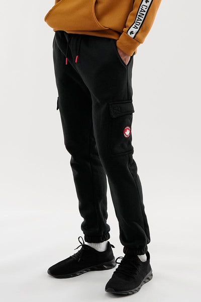 Canada Weather Gear Fleece Cargo Joggers - Black