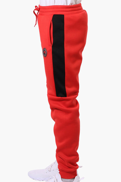 Essentials Super Triple Goose Side Stripe Tie Waist Joggers - Red - Mens Joggers & Sweatpants - Canada Weather Gear