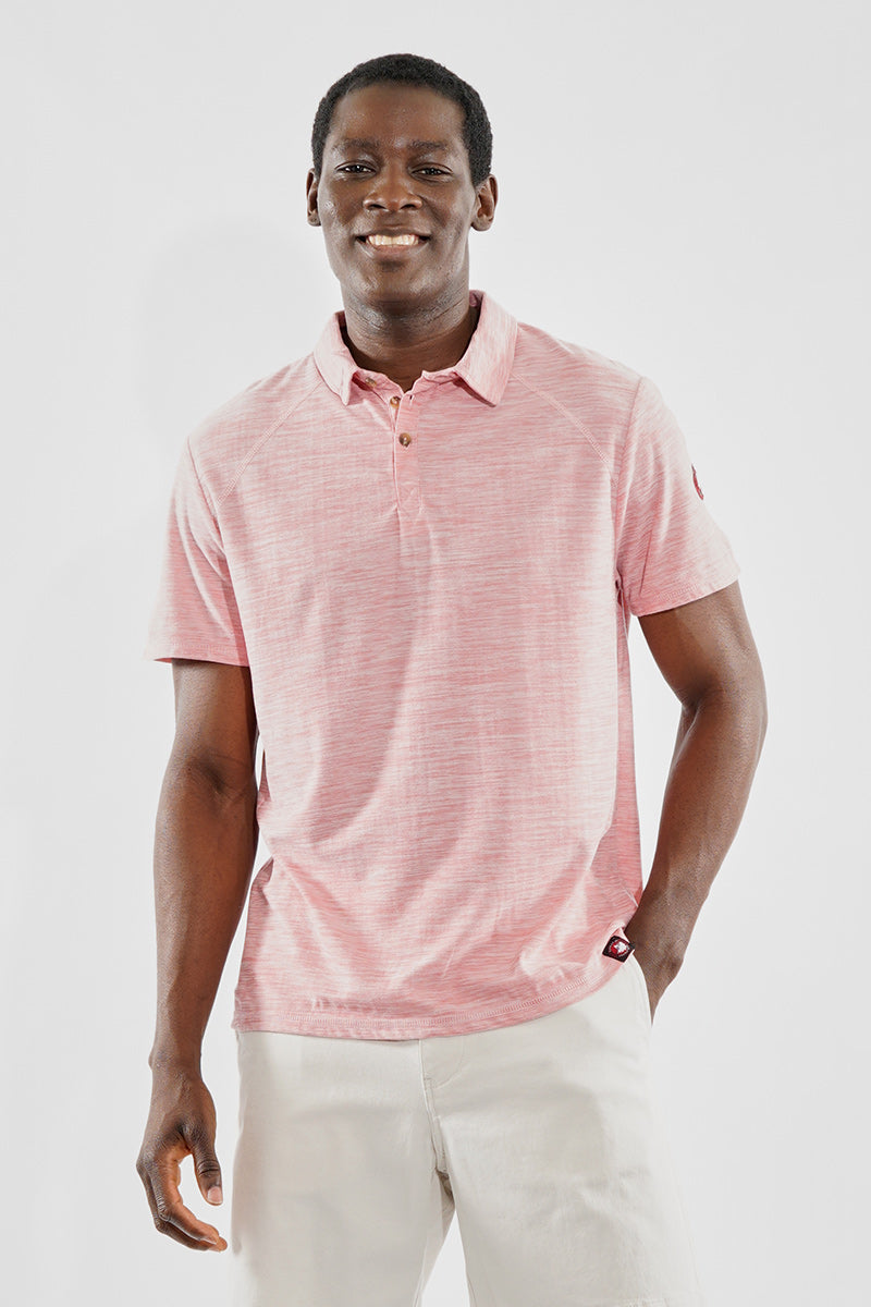 Canada Weather Gear Basic Solid Polo Shirt - Pink - Mens Polo Shirts - Canada Weather Gear