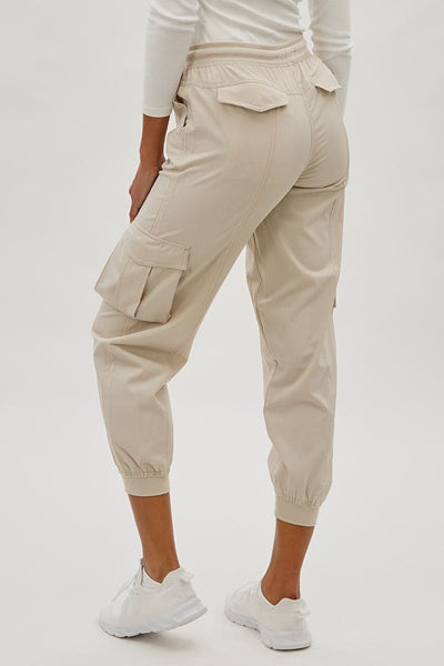 Canada Weather Gear Tie Waist Cargo Joggers - Beige - Womens Joggers & Sweatpants - Canada Weather Gear
