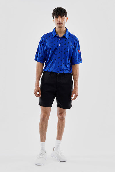 Canada Weather Gear Performance Palm Tree Pattern Polo Shirt - Blue - Mens Polo Shirts - Canada Weather Gear