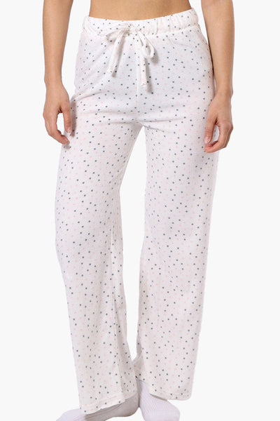 Canada Weather Gear Dotted Pattern Wide Leg Pajama Bottoms - White - Womens Pajamas - Canada Weather Gear