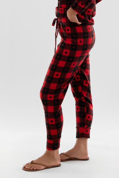 Canada Weather Gear Plaid Tie Waist Pajama Pants - Red - Womens Pajamas - Canada Weather Gear