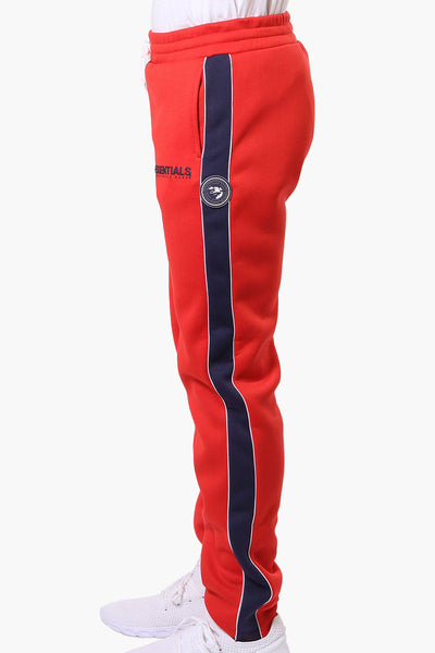 Essentials Super Triple Goose Side Stripe Tie Waist Sweatpants - Red - Mens Joggers & Sweatpants - Canada Weather Gear