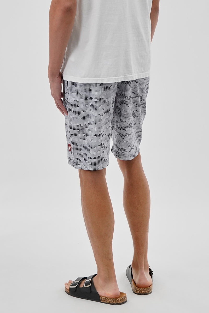 Canada Weather Gear Digi Camo Print Elastic Surf Shorts - Grey - Mens Shorts & Capris - Canada Weather Gear