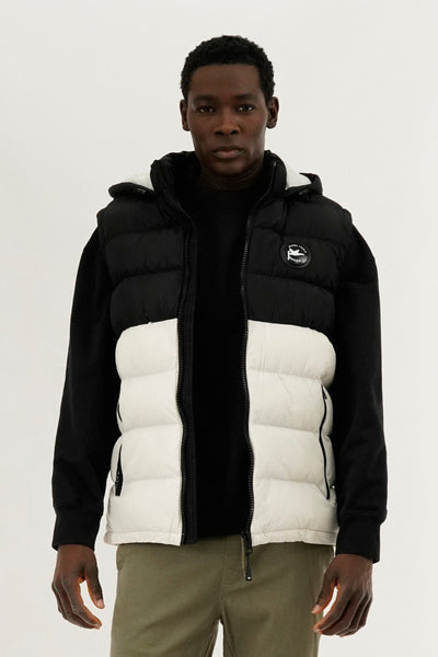 Super Triple Goose Colour Block Hooded Vest - White - Mens Vests - Canada Weather Gear