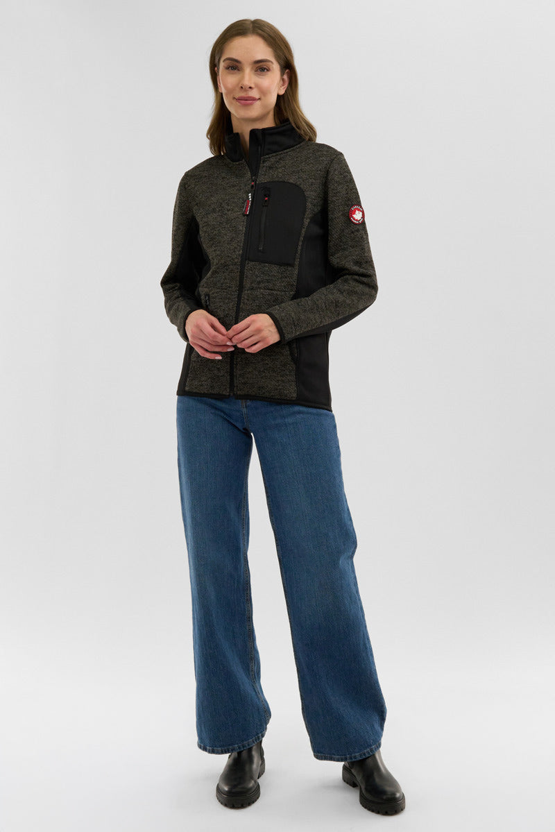 Canada Weather Gear Fleece Zip Up Lightweight Jacket - Olive - Womens Lightweight Jackets - Canada Weather Gear