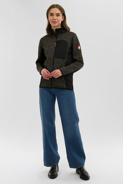 Canada Weather Gear Fleece Zip Up Lightweight Jacket - Olive - Womens Lightweight Jackets - Canada Weather Gear