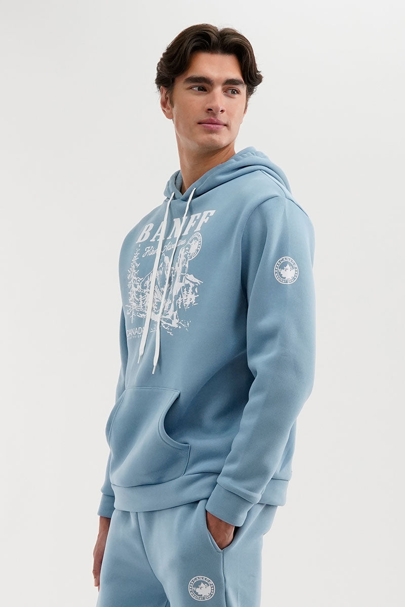 Canada Weather Gear Banff Print Hoodie - Blue
