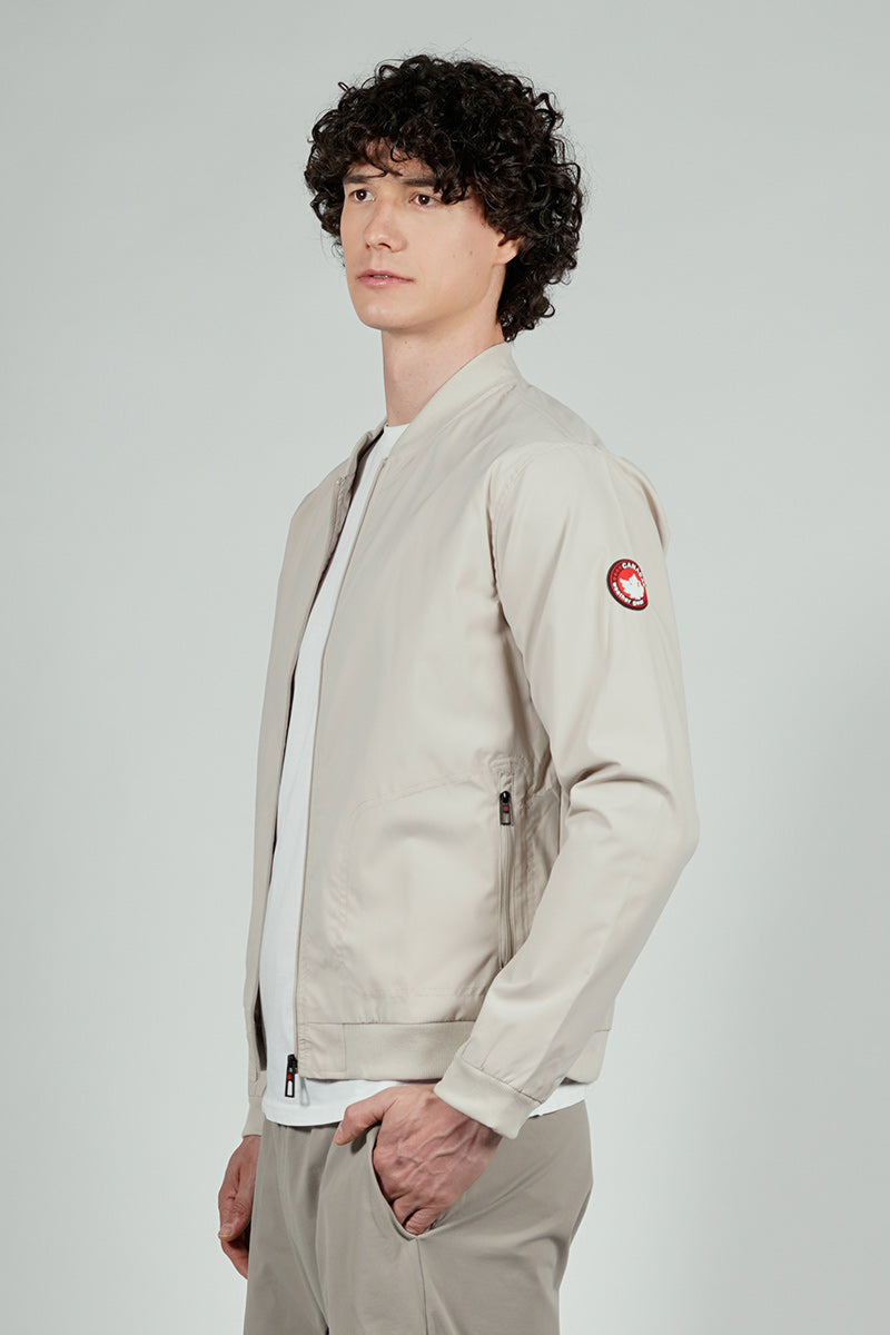 Canada Weather Gear Basic Zip Up Bomber Lightweight Jacket - Cream