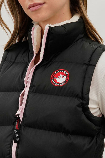 Canada Weather Gear Fleece Lined Collar Puffer Vest - Black