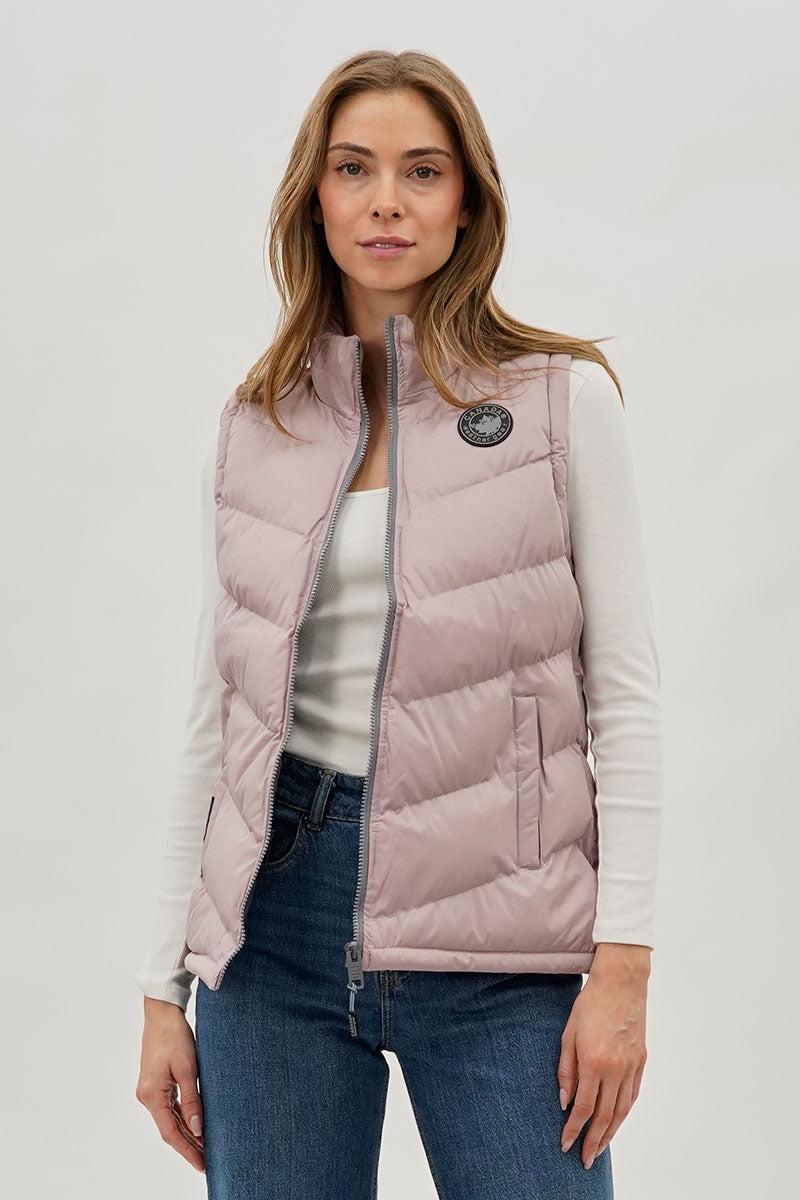 Canada Weather Gear Chevron Puffer Vest - Blush