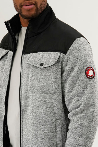 Canada Weather Gear Sherpa Lined Fleece Lightweight Jacket - Grey - Mens Lightweight Jackets - Canada Weather Gear