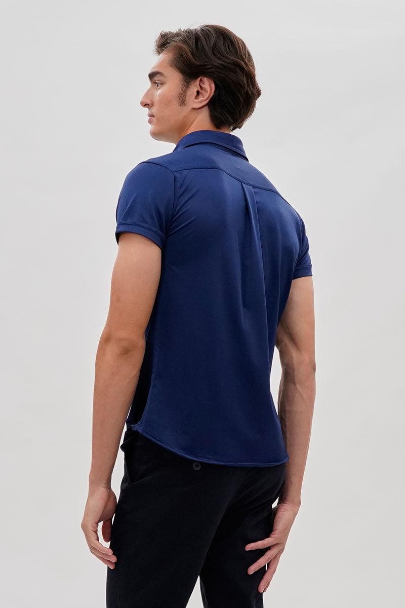 Canada Weather Gear Travel Collection Classic Short Sleeve Casual Shirt - Navy - Mens Casual Shirts - Canada Weather Gear
