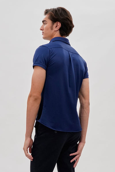 Canada Weather Gear Travel Collection Classic Short Sleeve Casual Shirt - Navy - Mens Casual Shirts - Canada Weather Gear
