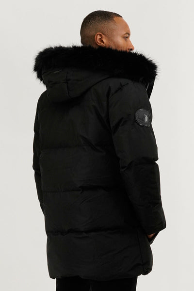 Canada Weather Gear Faux Fur Backpack Strap Parka Jacket - Black - Mens Parka Jackets - Canada Weather Gear