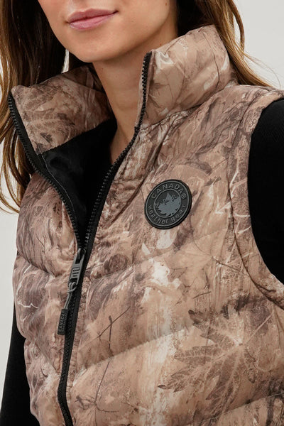 Canada Weather Gear Camo Print Chevron Puffer Vest - Brown