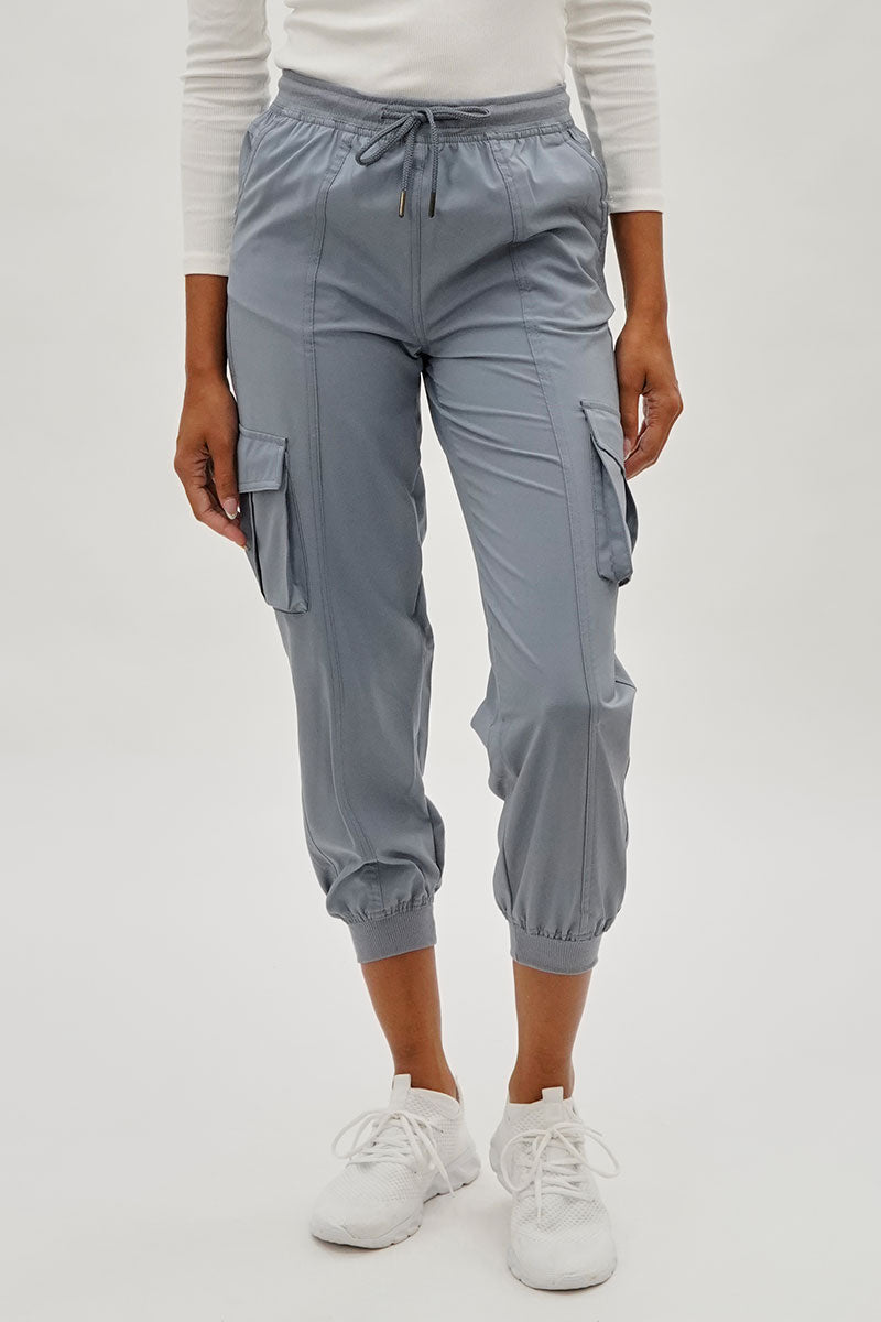 Canada Weather Gear Tie Waist Cargo Joggers - Grey - Womens Joggers & Sweatpants - Canada Weather Gear