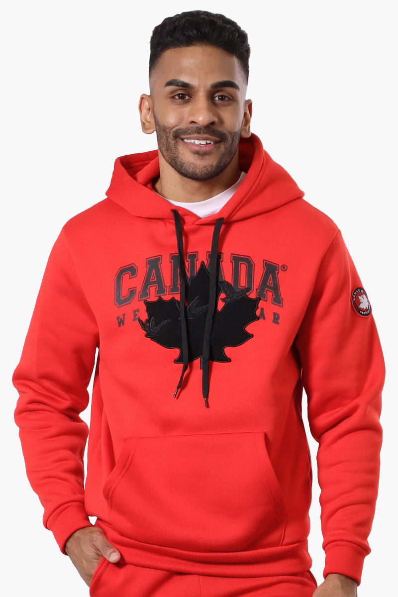 Canada Weather Gear Chest Logo Hoodie - Red - Mens Hoodies & Sweatshirts - Canada Weather Gear