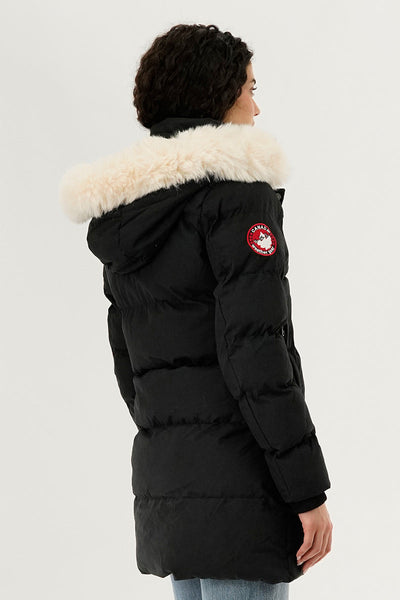 Canada Weather Gear Hip Length Parka Jacket - Black - Womens Parka Jackets - Canada Weather Gear