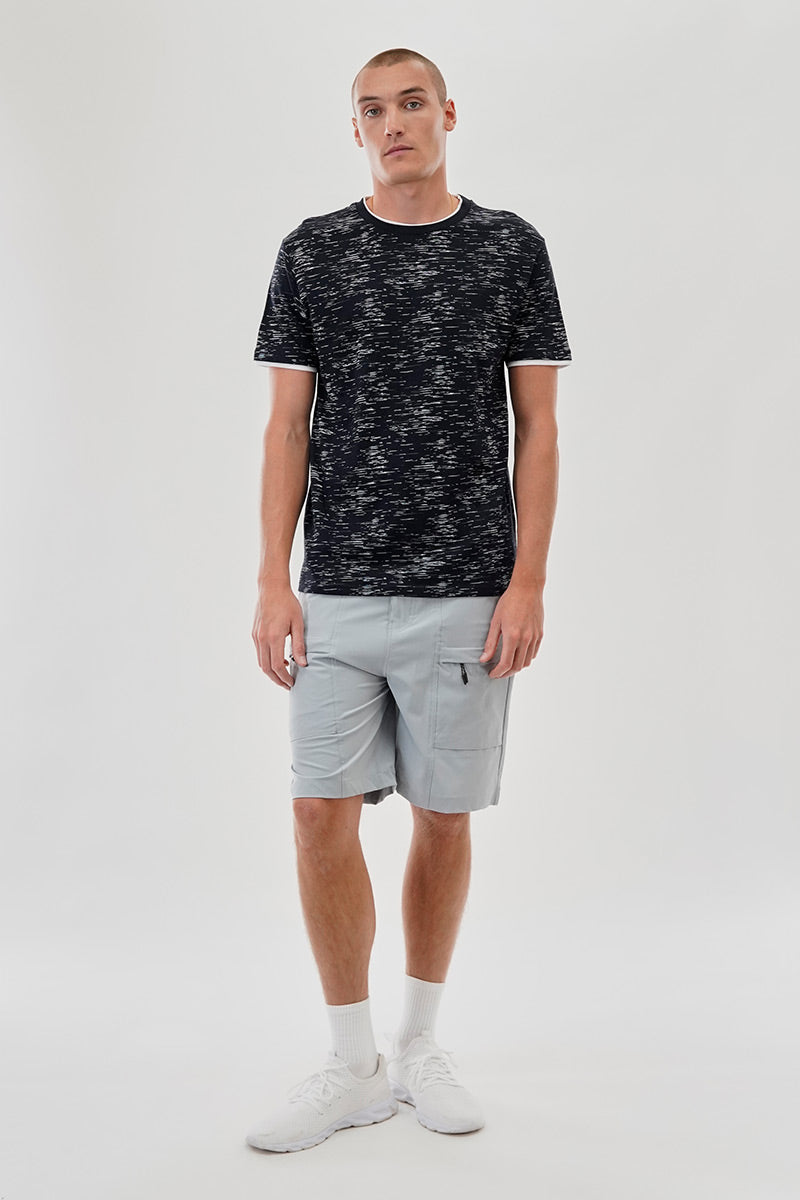Canada Weather Gear Vintage Patterned Crewneck Tee - Navy - Mens Tees & Tank Tops - Canada Weather Gear