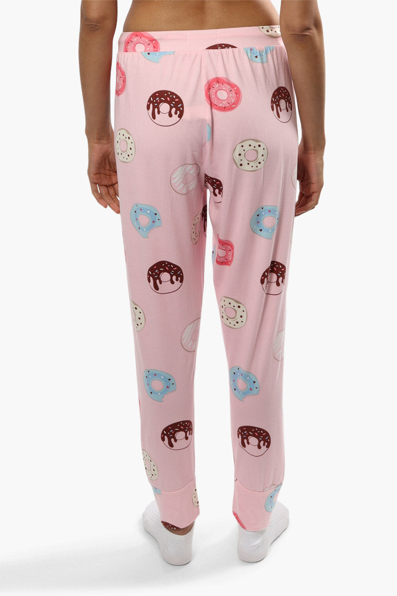 Cuddly Canuckies Donut Print Pajama Pants - Pink - Womens Pajamas - Canada Weather Gear