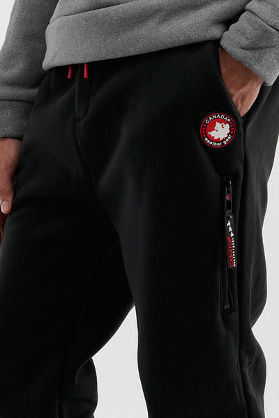 Canada Weather Gear Fleece Contrast Insert Joggers - Black