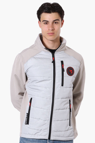 Super Triple Goose Grid Pattern Quilted Bubble Lightweight Jacket - Grey - Mens Lightweight Jackets - Canada Weather Gear