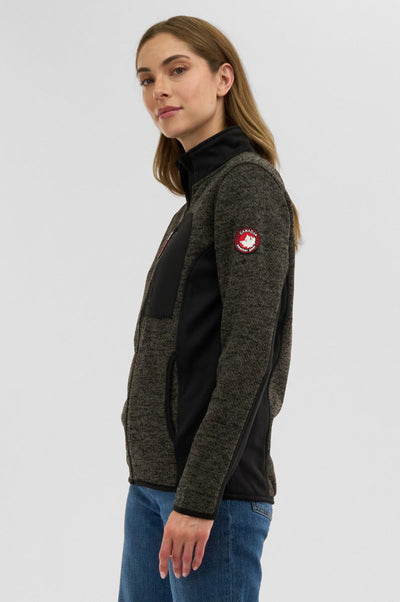 Canada Weather Gear Fleece Zip Up Lightweight Jacket - Olive - Womens Lightweight Jackets - Canada Weather Gear