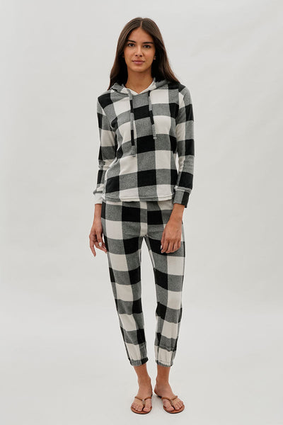 Canada Weather Gear Plaid Jogger Pajama Pants - White - Womens Pajamas - Fairweather