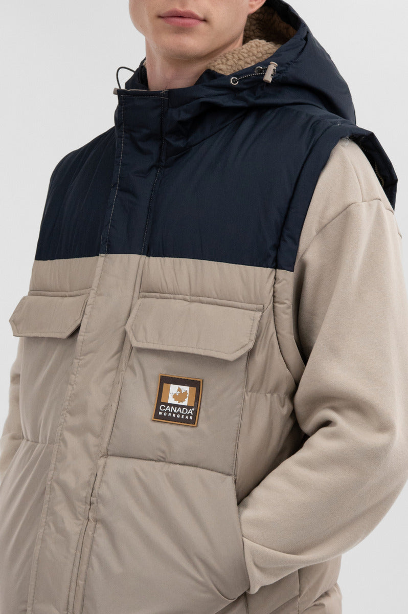 Canada Work Gear Removable Sleeve Parka Jacket - Beige