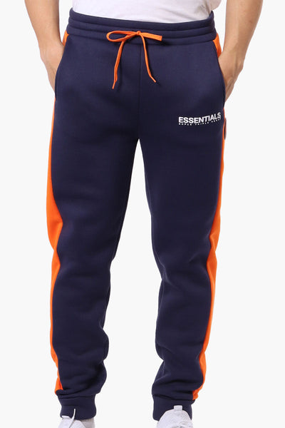 Essentials Super Triple Goose Side Stripe Tie Waist Joggers - Navy - Mens Joggers & Sweatpants - Canada Weather Gear