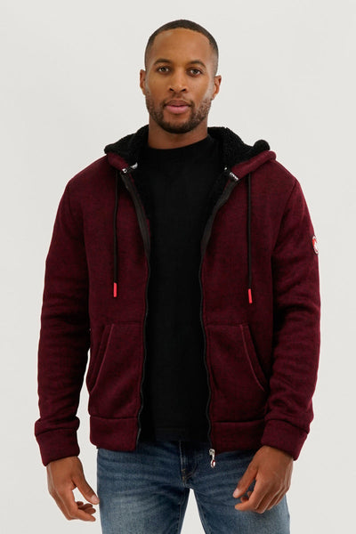 Canada Weather Gear Sherpa Lined Lightweight Jacket - Burgundy - Mens Lightweight Jackets - Canada Weather Gear