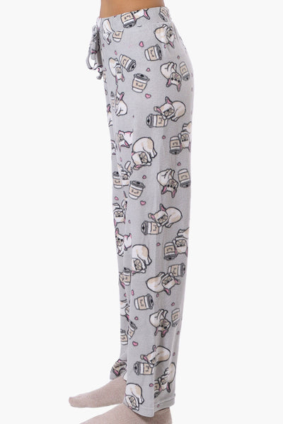 Canada Weather Gear Dog Pattern Wide Leg Pajama Pants - Grey - Womens Pajamas - Canada Weather Gear