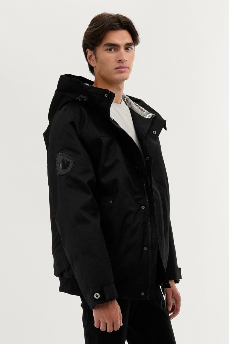 Canada Weather Gear Backpack Strap Bomber Jacket - Black - Mens Bomber Jackets - Canada Weather Gear