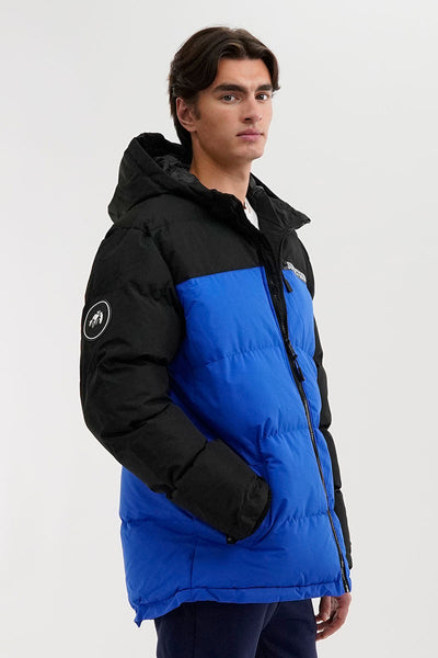Super Triple Goose Colour Block Bomber Jacket - Blue